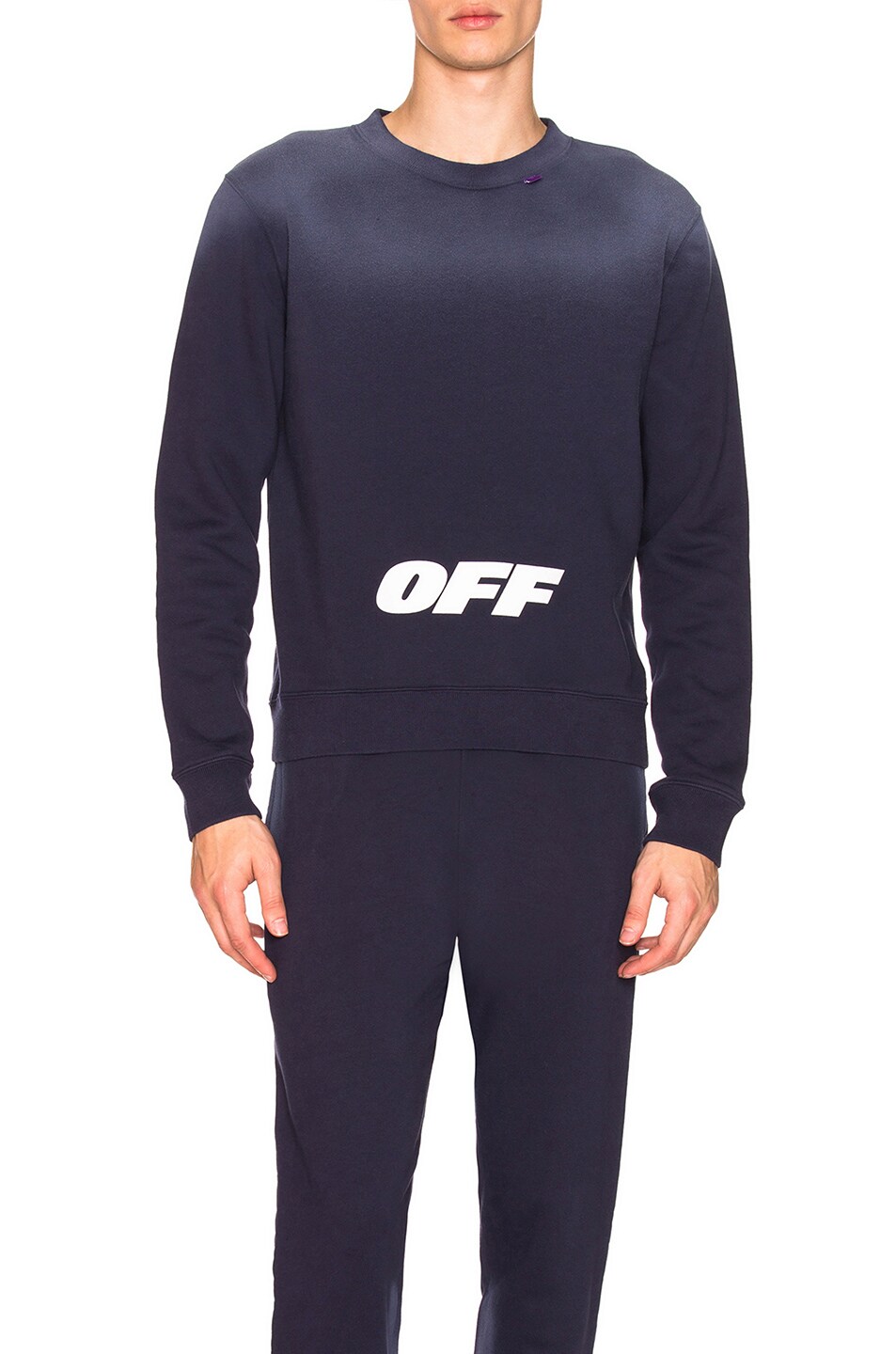 Image 1 of OFF-WHITE Wing Off Crewneck in Blue & White