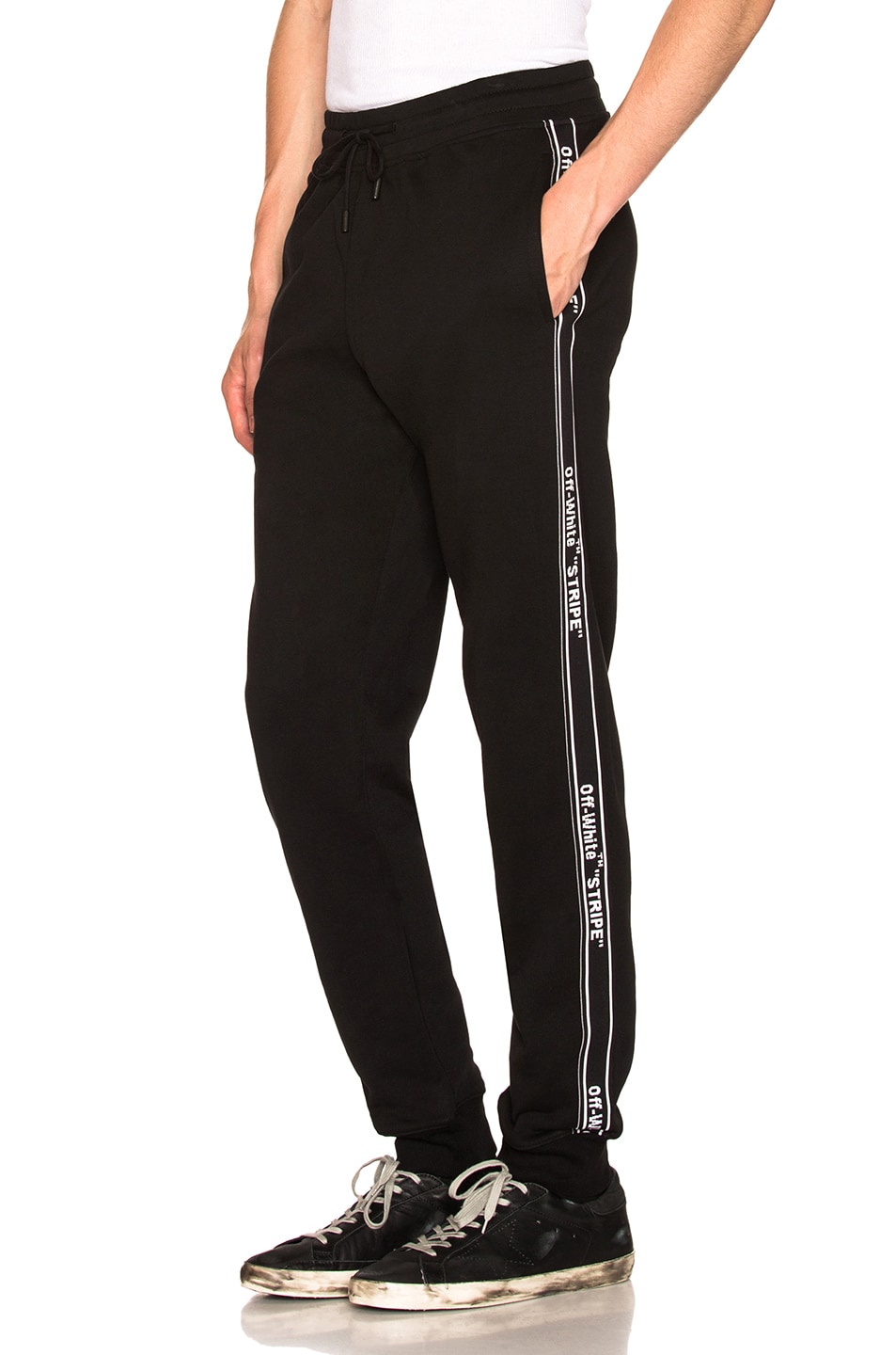 Image 1 of OFF-WHITE Stripe Sweatpants in Black