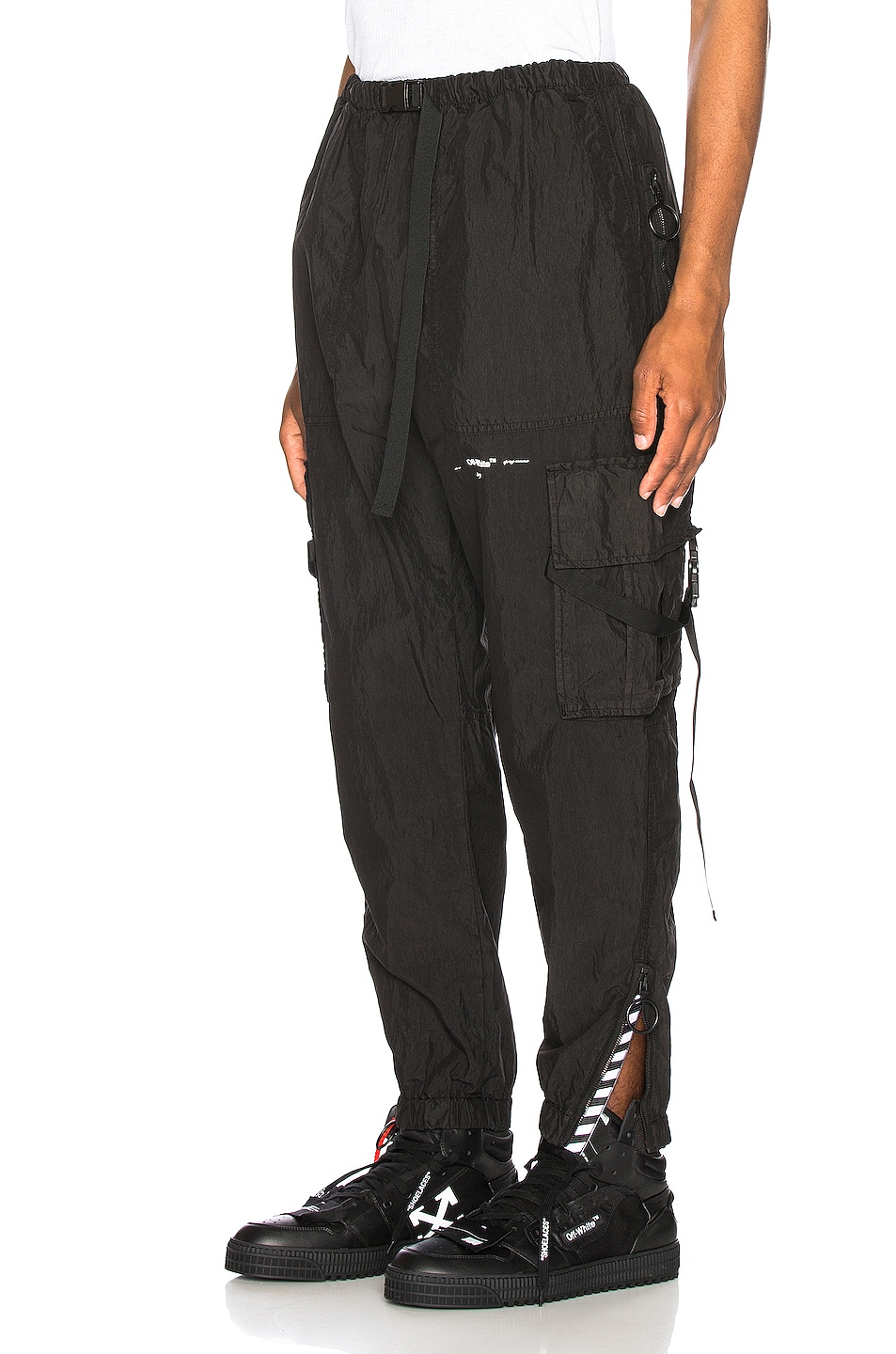 Image 1 of OFF-WHITE Parachute Cargo Pant in Black