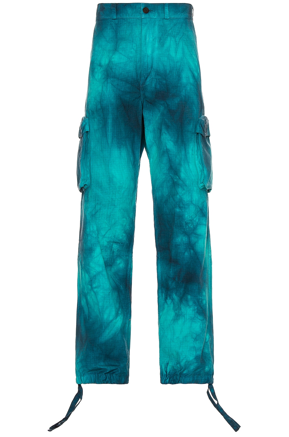 Image 1 of OFF-WHITE Tie Dye Cargo Pant in Turquoise