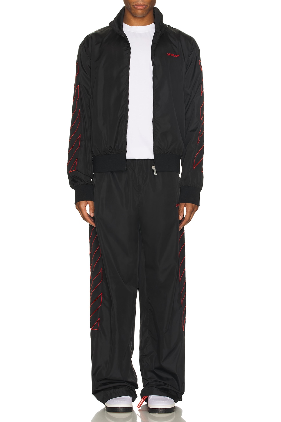 Image 1 of OFF-WHITE Outline Diag Nylon Trackpant in Black
