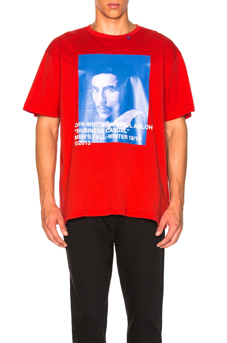 Image 1 of OFF-WHITE Bernini Tee in Red & Blue