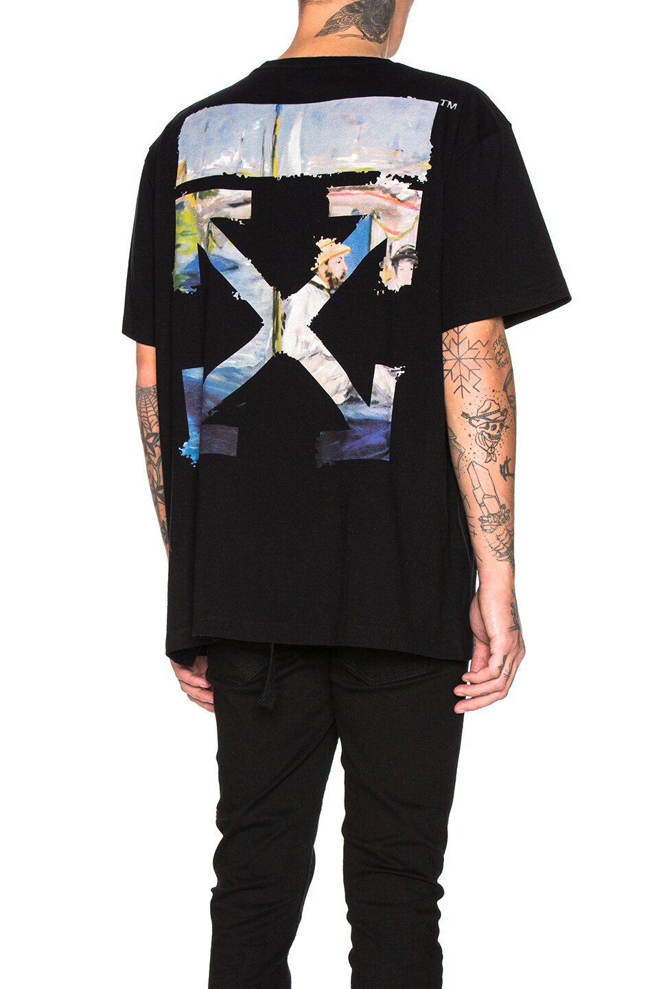 Image 1 of OFF-WHITE Colored Arrows Tee in Black & Multi