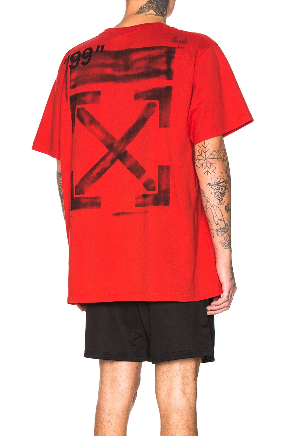 Image 1 of OFF-WHITE Stencil Tee in Red & Black