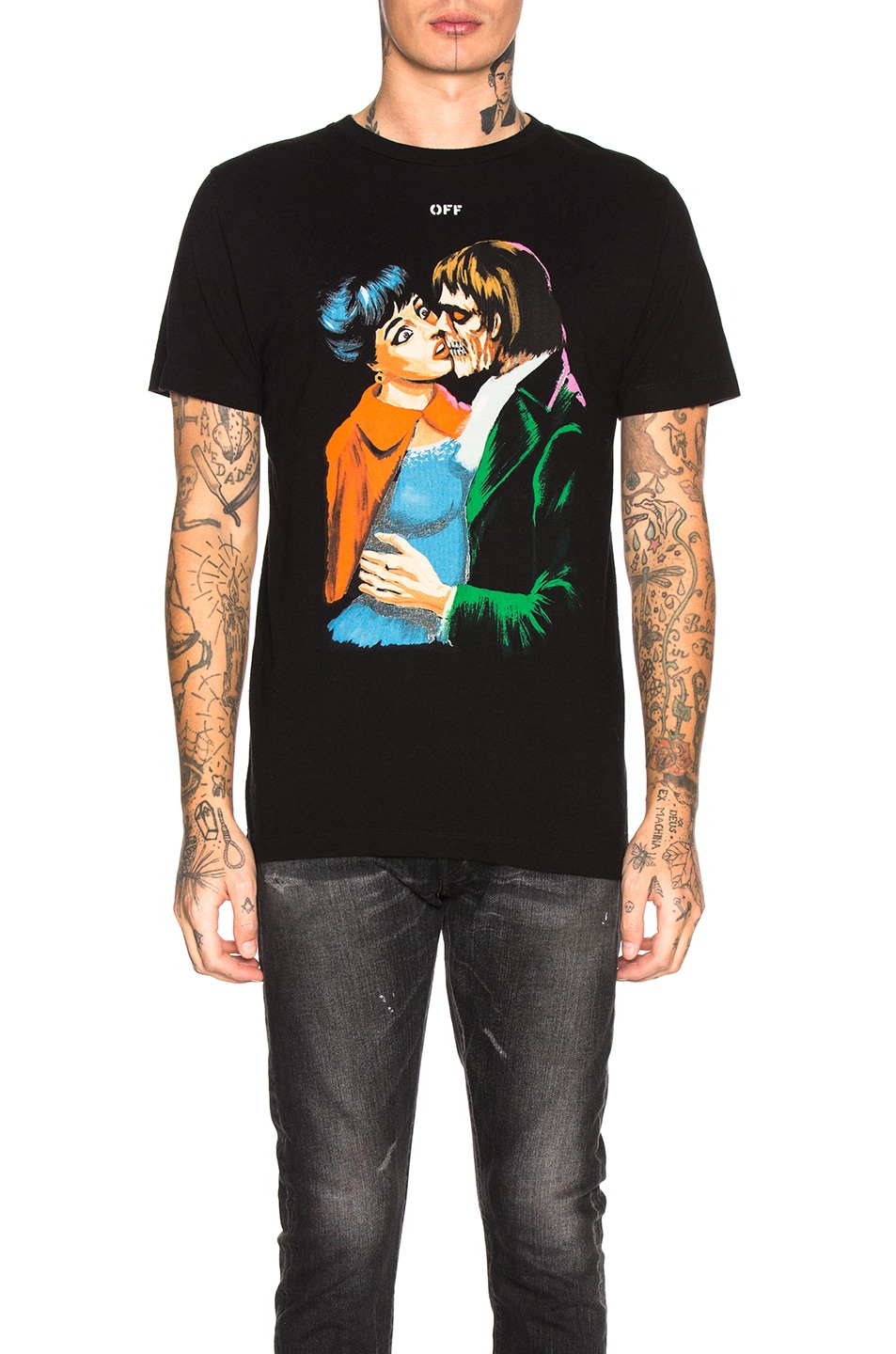 Image 1 of OFF-WHITE Kiss Tee in Black Multi