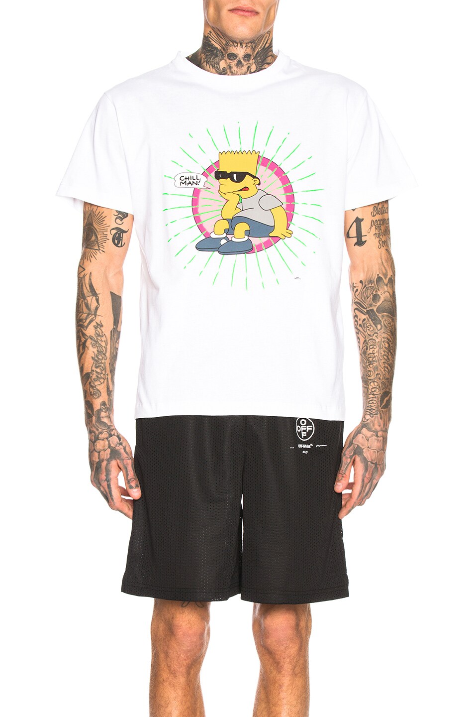 Image 1 of OFF-WHITE Bart Glasses Graphic Tee in White