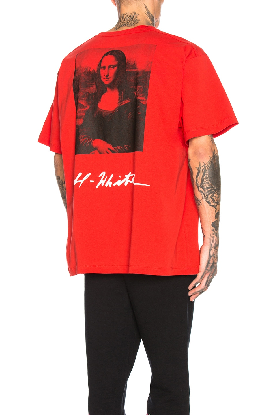 Image 1 of OFF-WHITE Mona Lisa Graphic Tee in Red & Black