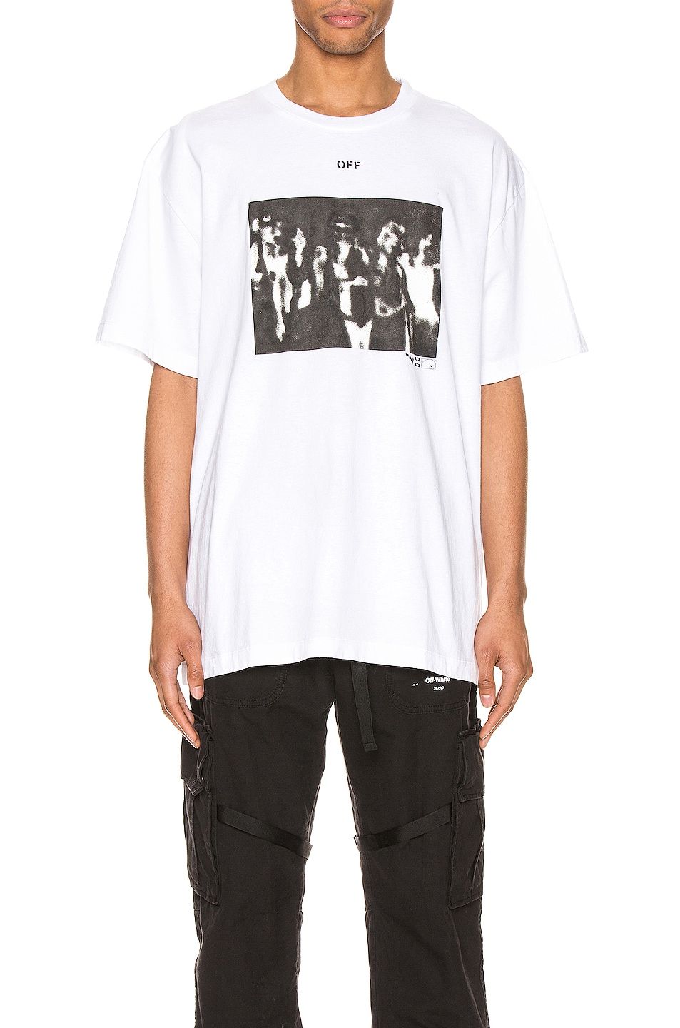 Image 1 of OFF-WHITE Spray Painting Over Tee in White & Black