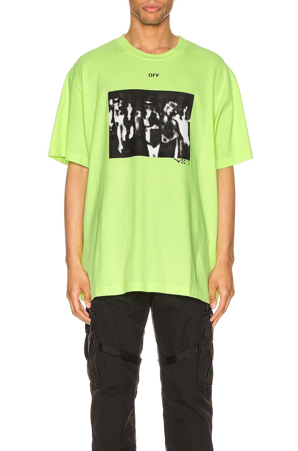 Image 1 of OFF-WHITE Spray Painting Over Tee in Fluo Yellow