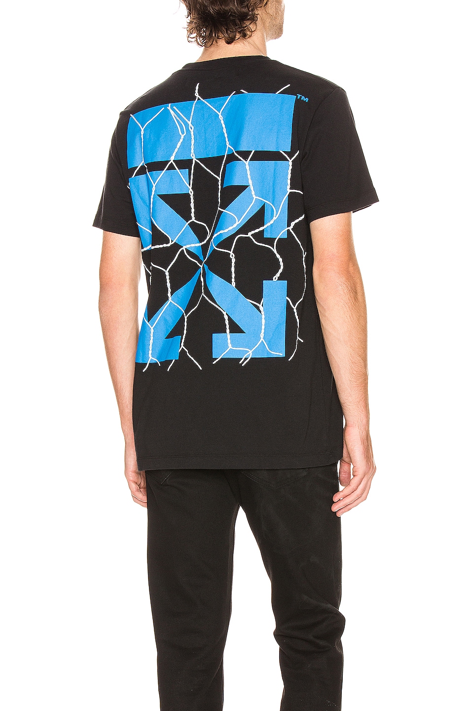 Image 1 of OFF-WHITE Fence Arrow Short Sleeve Tee in Black & Blue