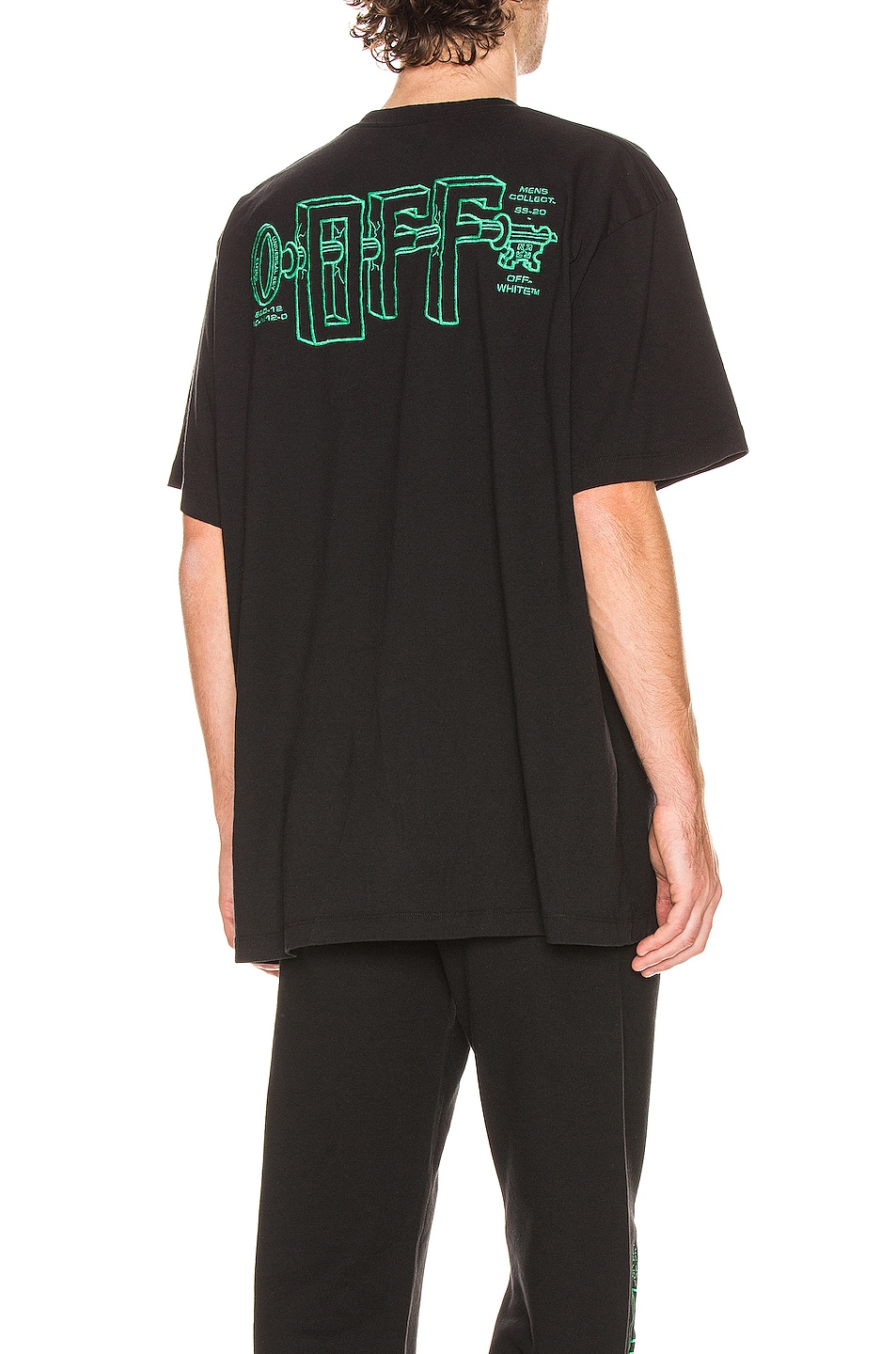 Image 1 of OFF-WHITE Universal Key Short Sleeve Tee in Black & Mint