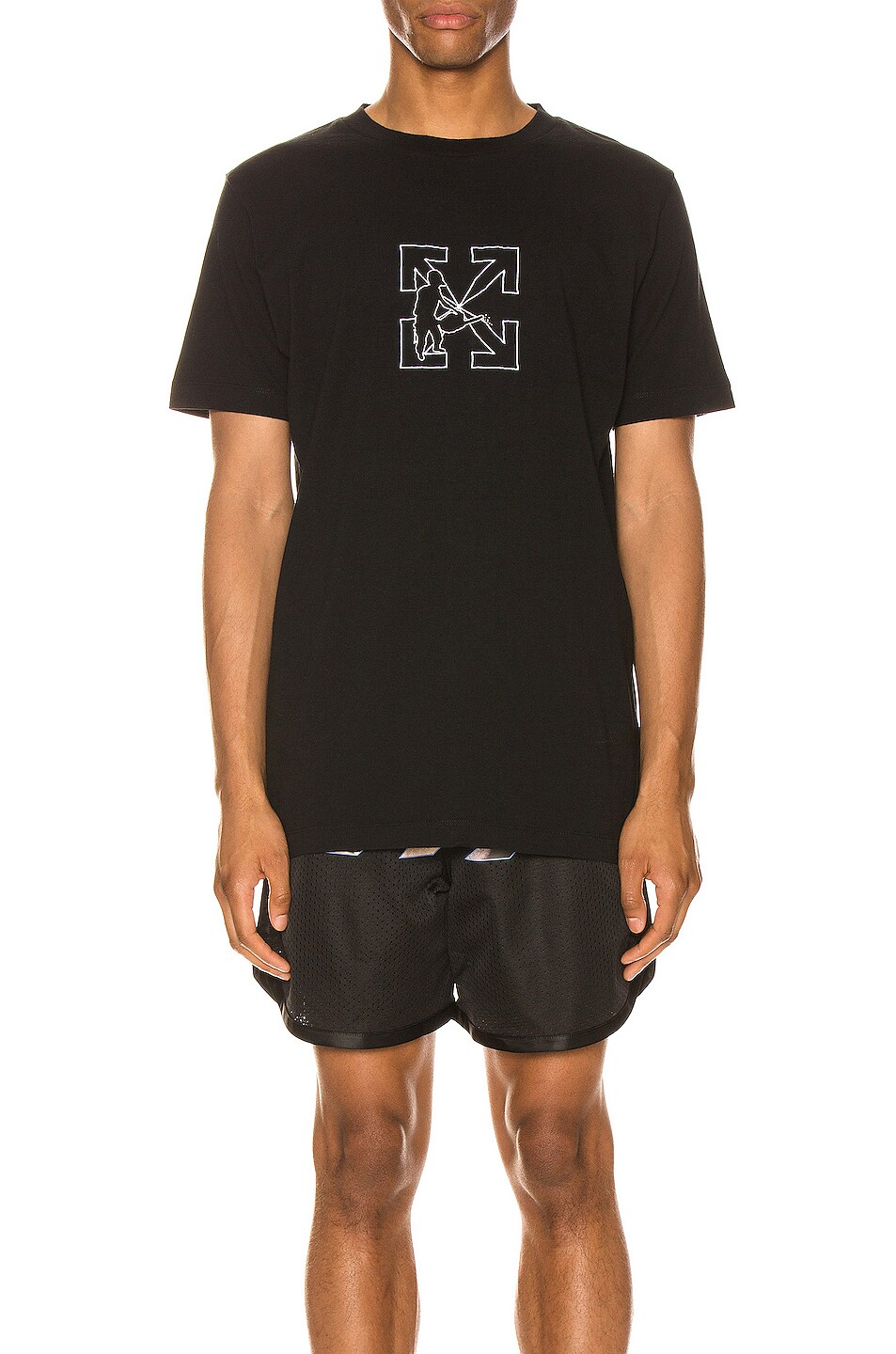 Image 1 of OFF-WHITE OW Logo Workers Tee in Black & White