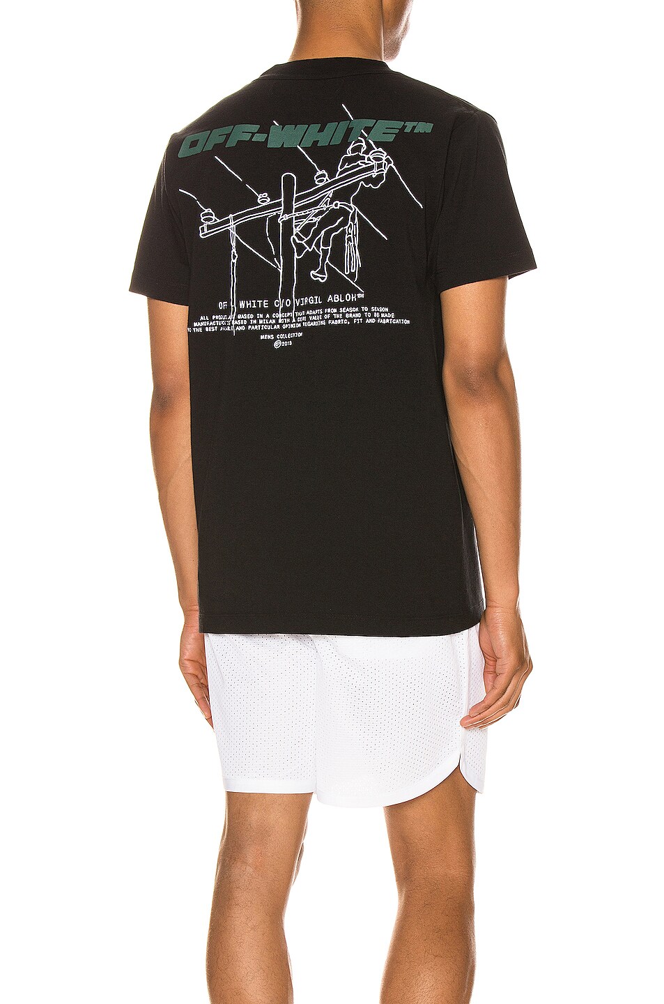 Image 1 of OFF-WHITE Trellis Worker Tee in Black & Green