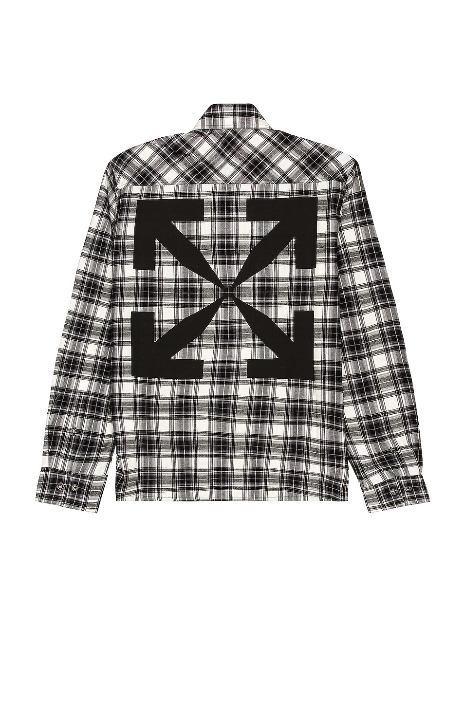 Image 1 of OFF-WHITE Check Flannel Shirt in Black