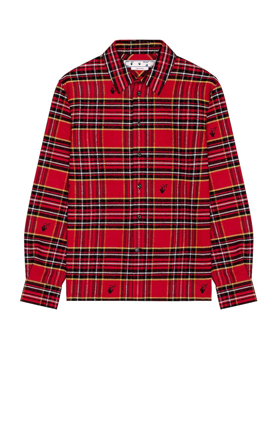 Image 1 of OFF-WHITE Flannel Skate Shirt in Red & Black