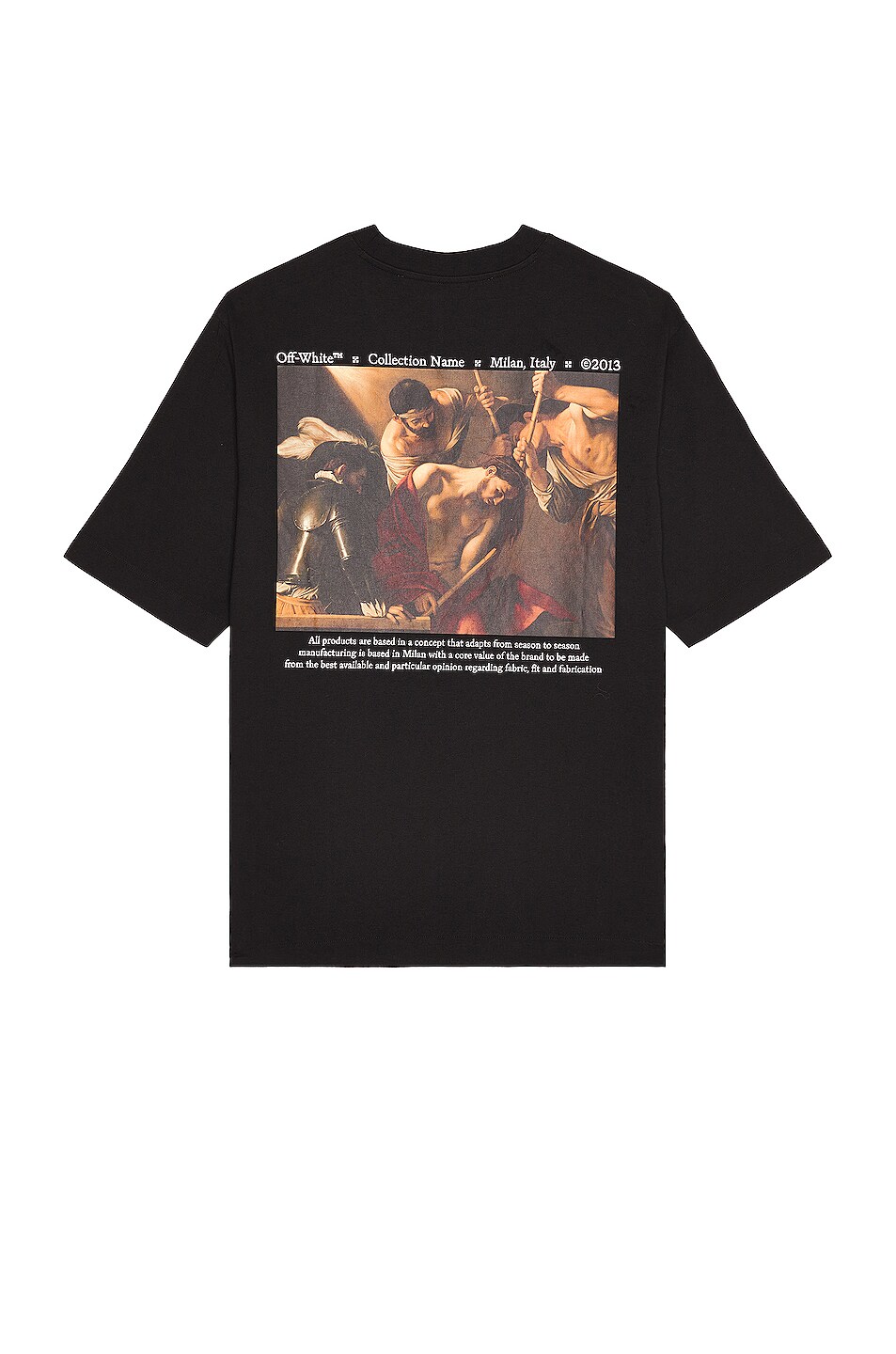 Image 1 of OFF-WHITE Caravaggio Crowning Skate Tee in Black