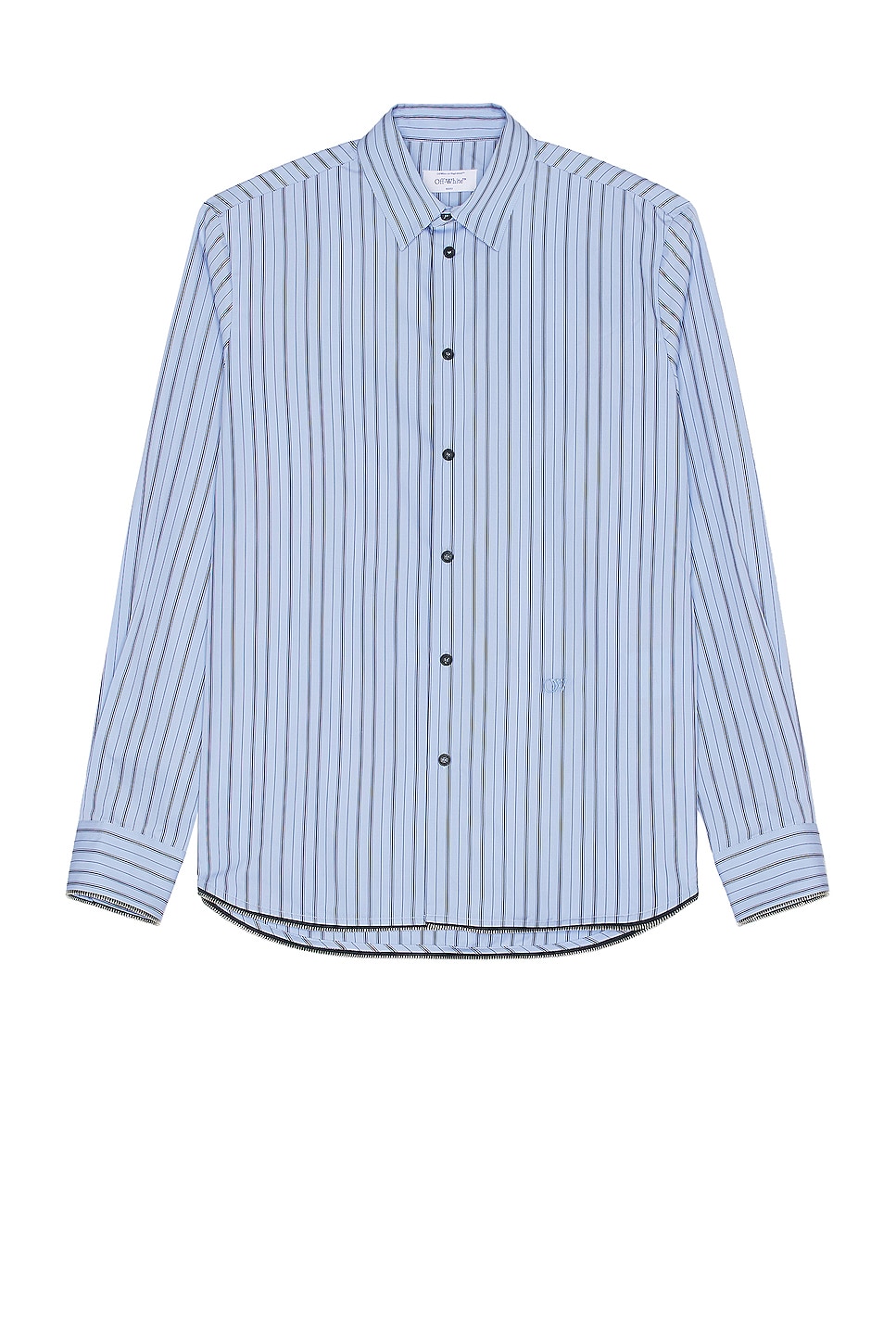 Image 1 of OFF-WHITE Poplin Zip Round Shirt in Placid Blue
