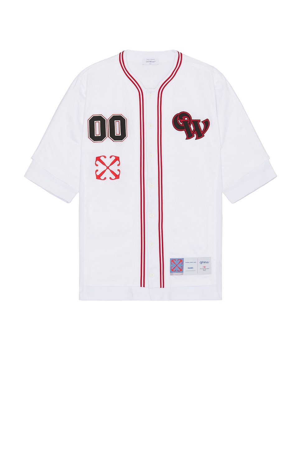 Image 1 of OFF-WHITE Gothic Logo Baseball Shirt in White