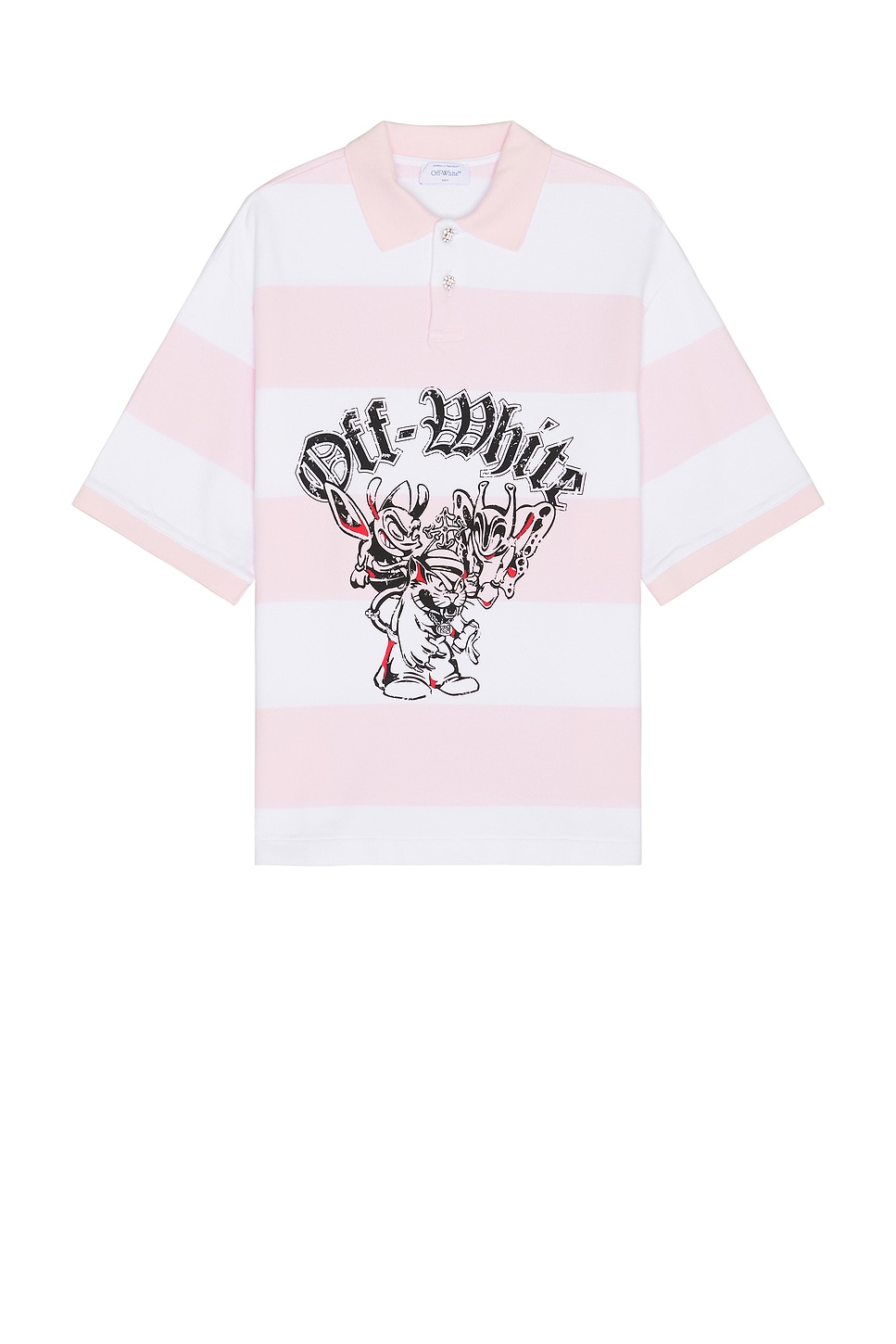 Image 1 of OFF-WHITE Bicolor Gang Short Sleeve Polo in White