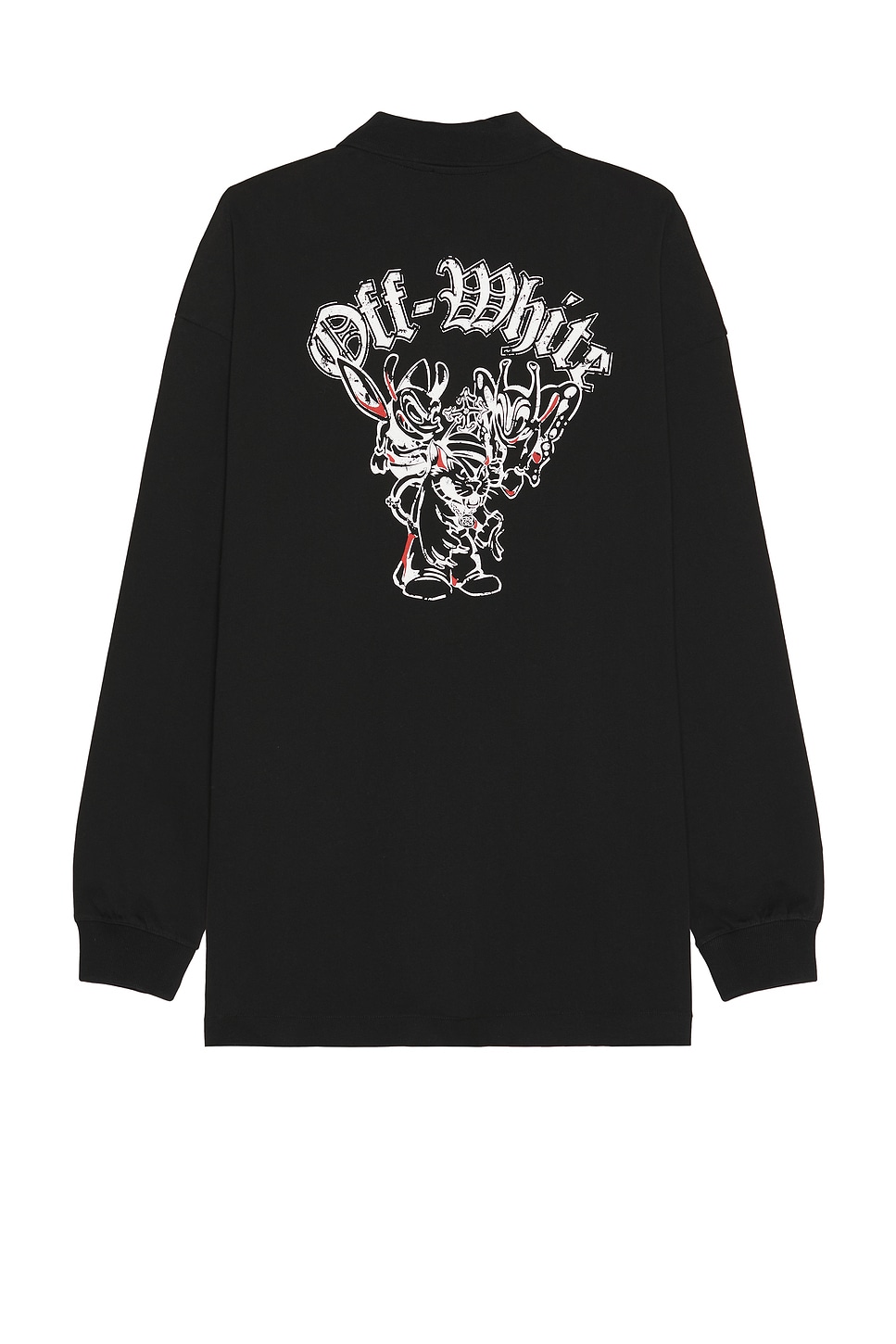 Image 1 of OFF-WHITE Gang Long Sleeve Polo in Black