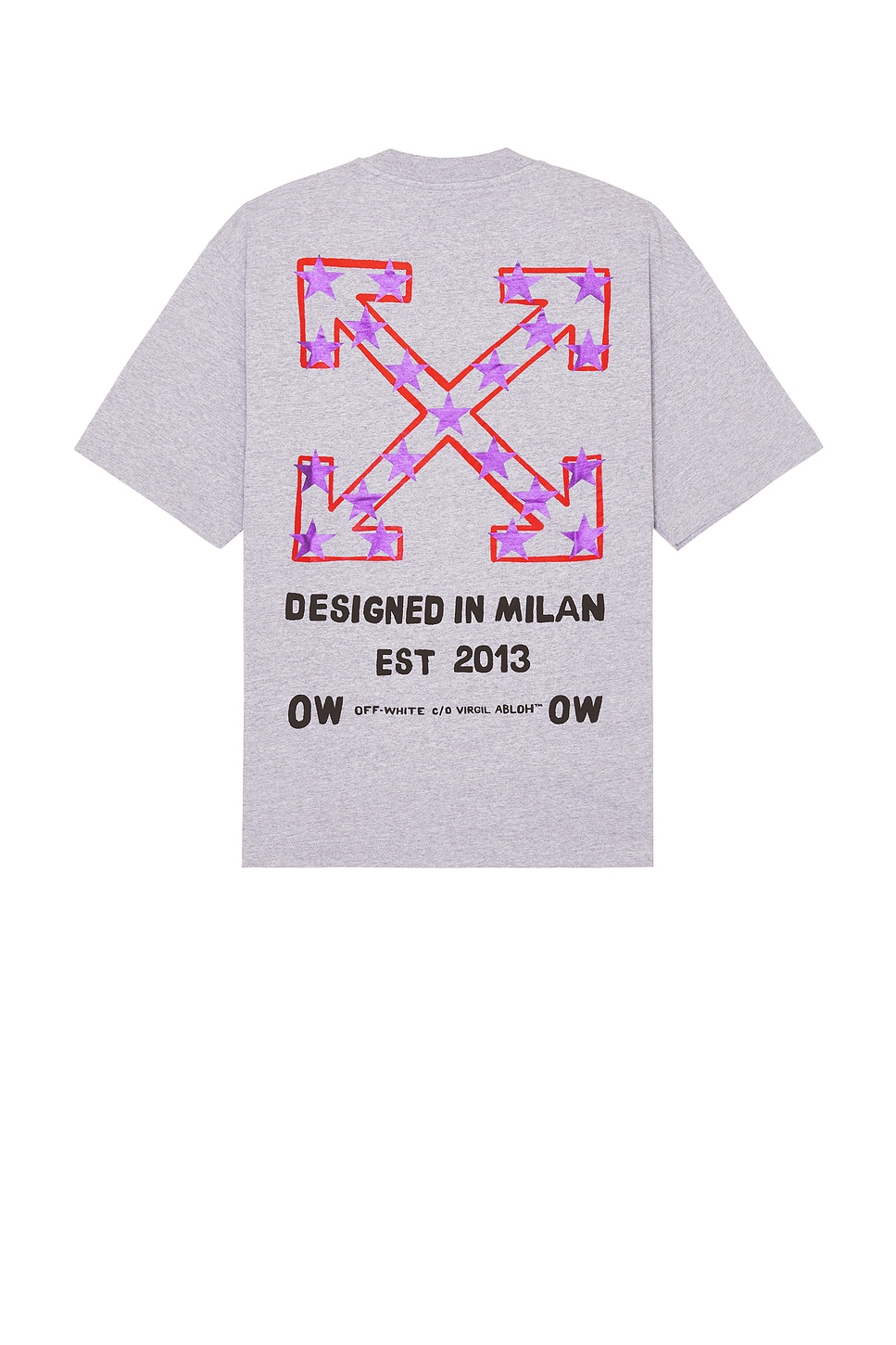 Image 1 of OFF-WHITE Star Arrow Skate Short Sleeve Tee in Grey Melange