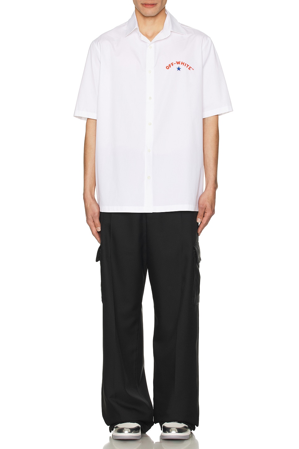 Image 1 of OFF-WHITE Star Arrow Poplin Bowling Shirt in White