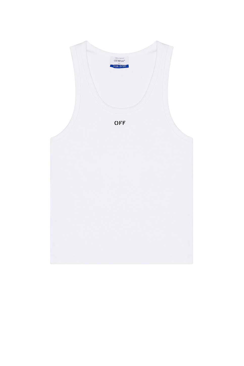 Off Stamp Rib Tank in White