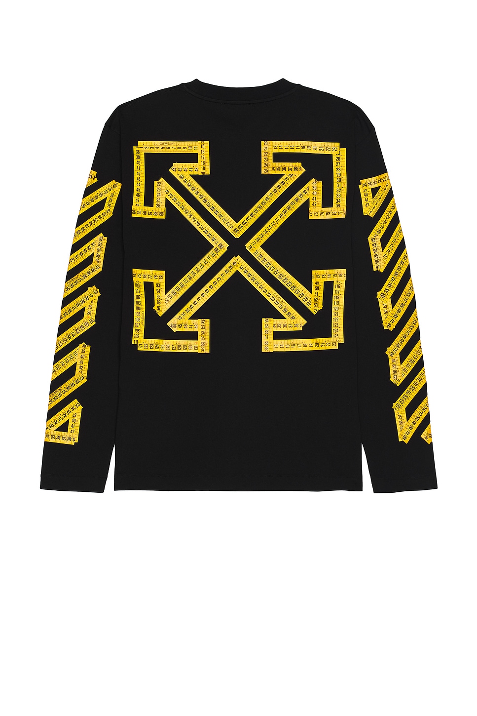 Image 1 of OFF-WHITE Tape Arrow Skate Long Sleeve Tee in Black & Citrus