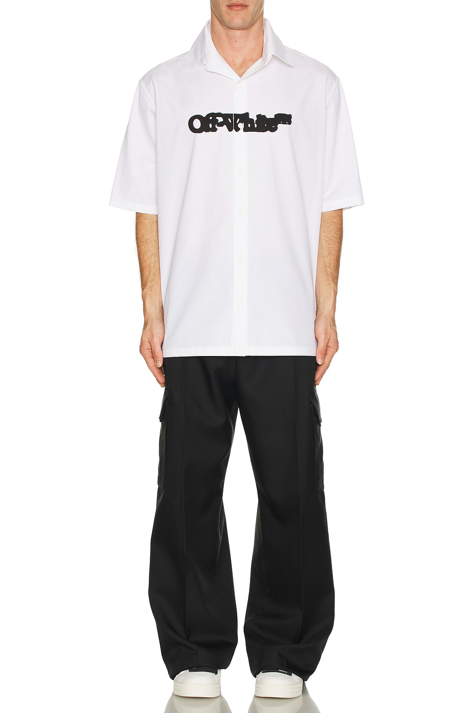 Image 1 of OFF-WHITE Spray Arrow Bowling Shirt in White & Black