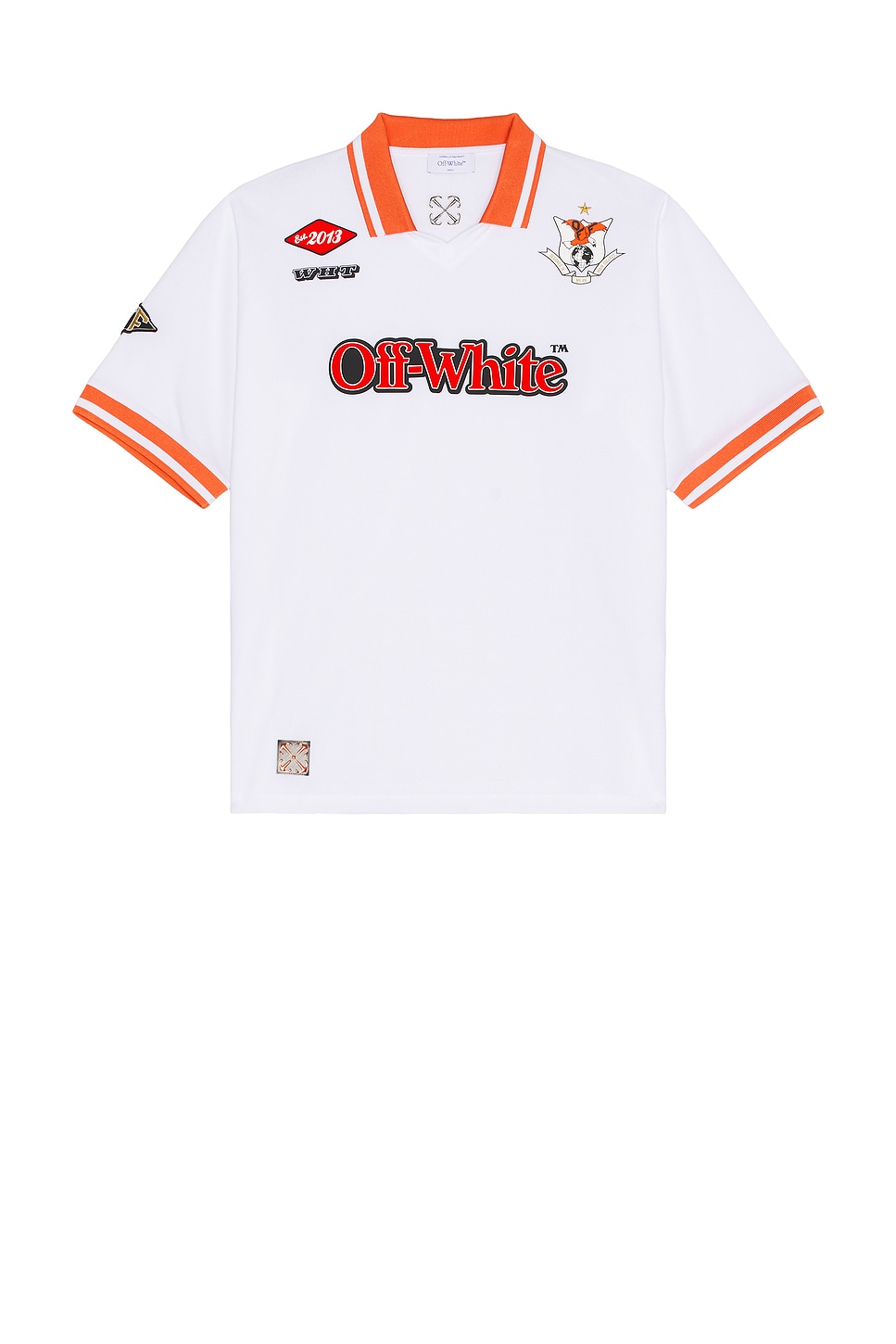 Image 1 of OFF-WHITE Eagle Soccer Polo in White & Red