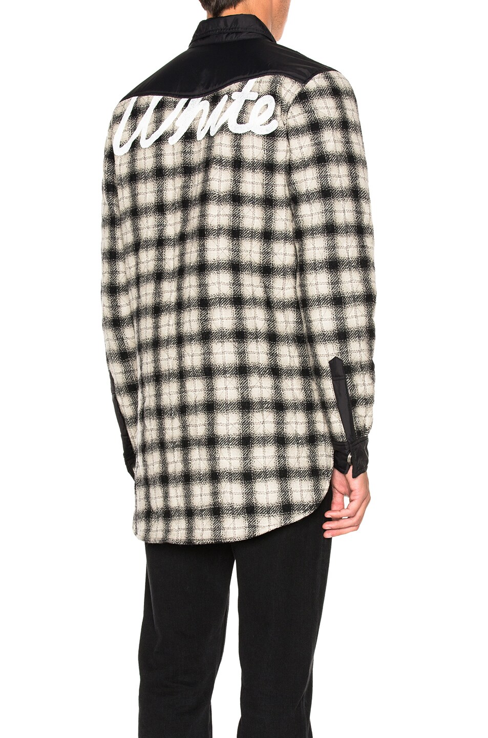 Image 1 of OFF-WHITE Quilted Flannel Button Down in Black & White