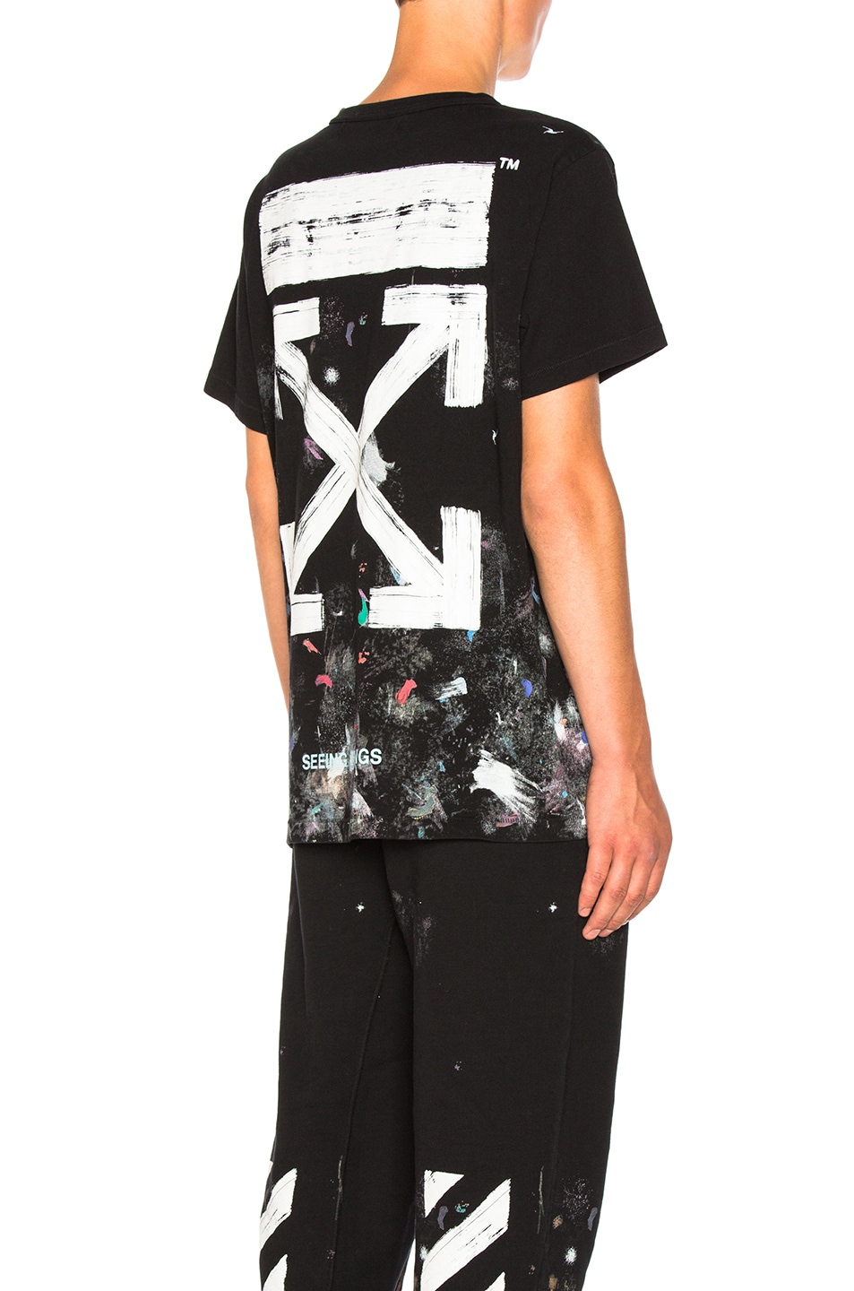 Image 1 of OFF-WHITE Galaxy Brushed Tee in Black & White