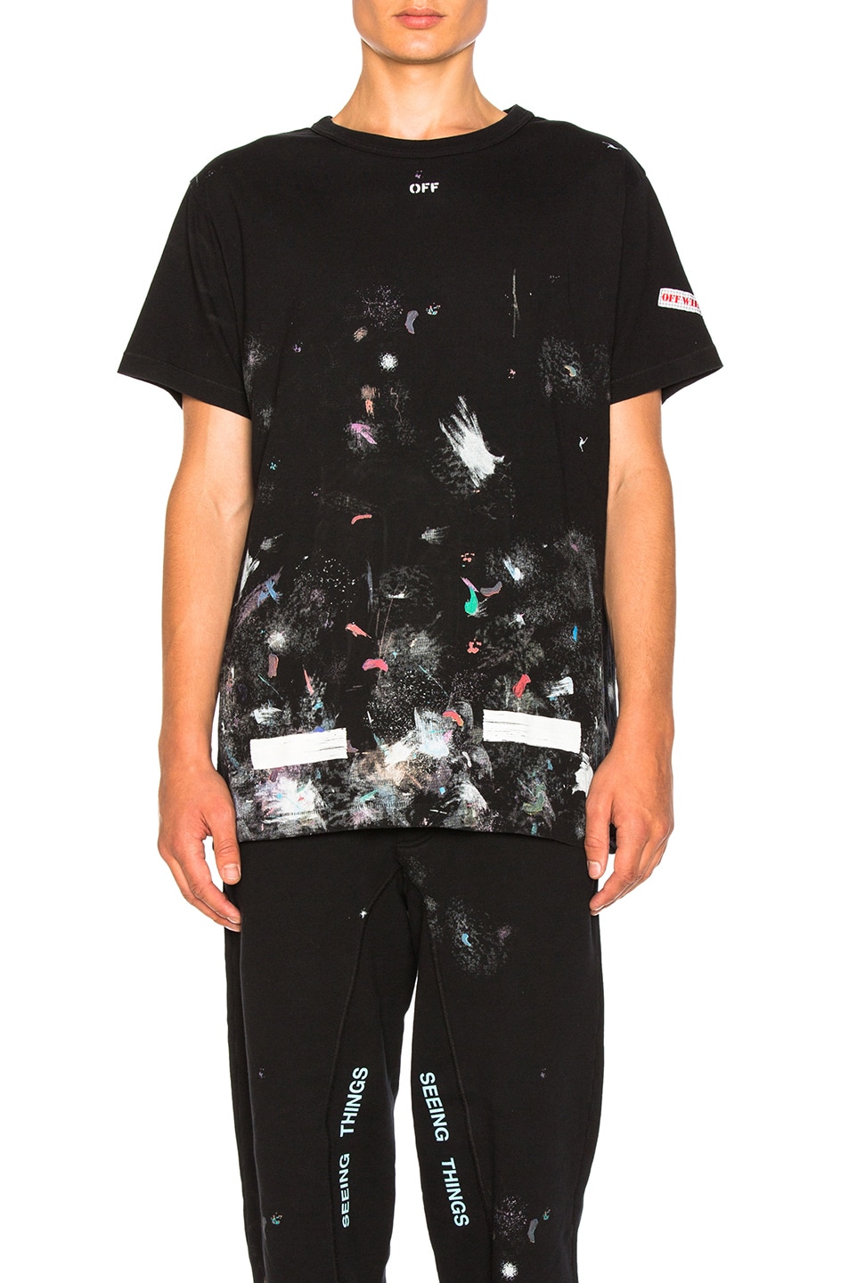 OFF-WHITE Galaxy Brushed Tee in Black & White | ModeSens
