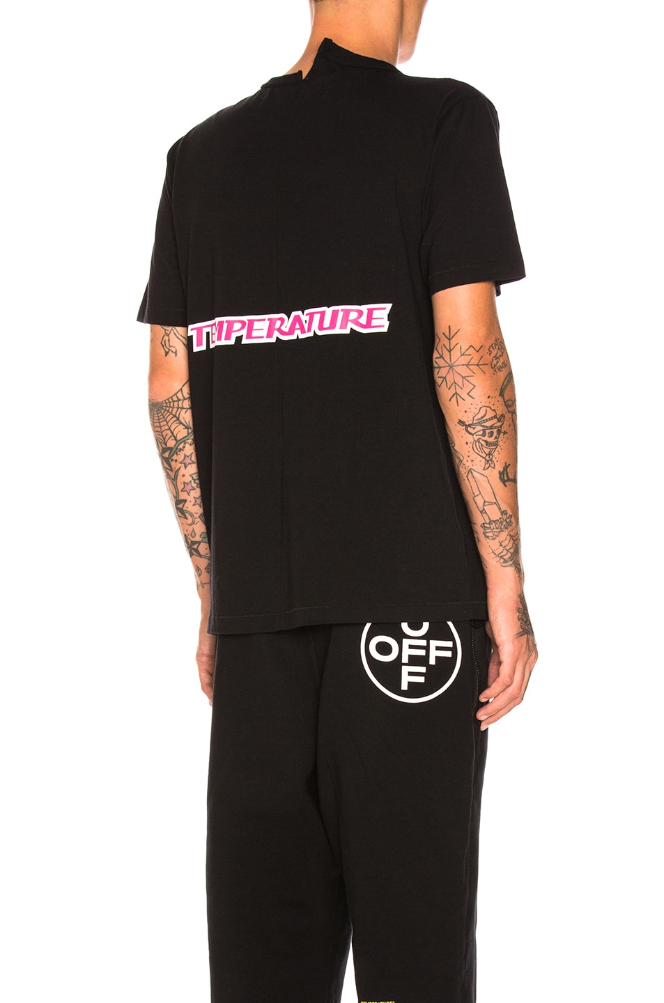 Image 1 of OFF-WHITE Temperature Spliced Tee in Black