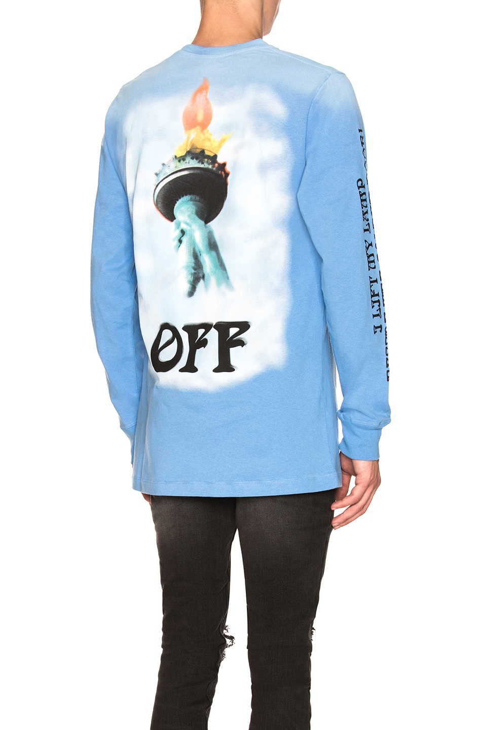 Image 1 of OFF-WHITE Liberty Long Sleeve Tee in Blue & Black