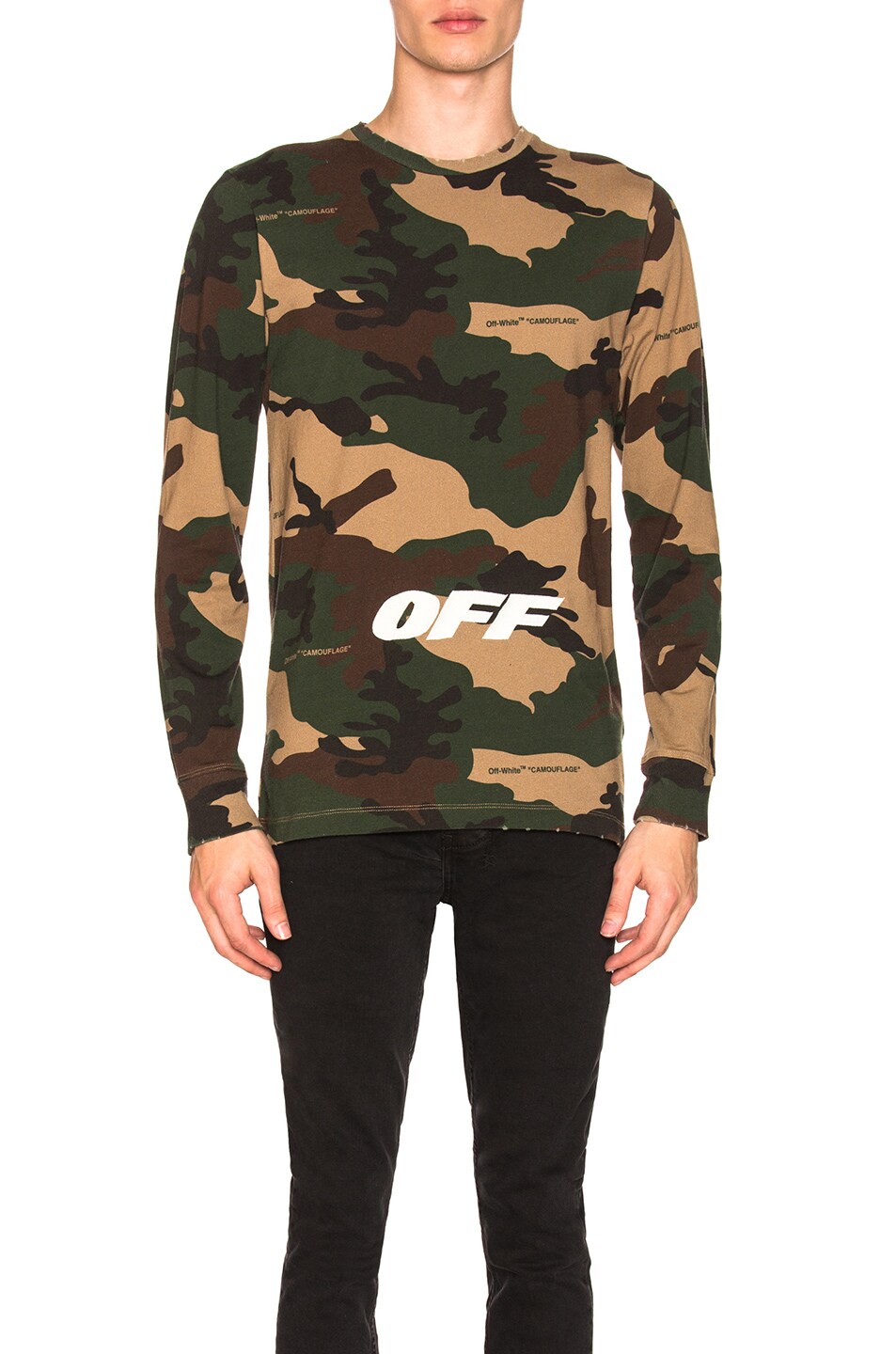Image 1 of OFF-WHITE Off Long Sleeve Tee in Camo