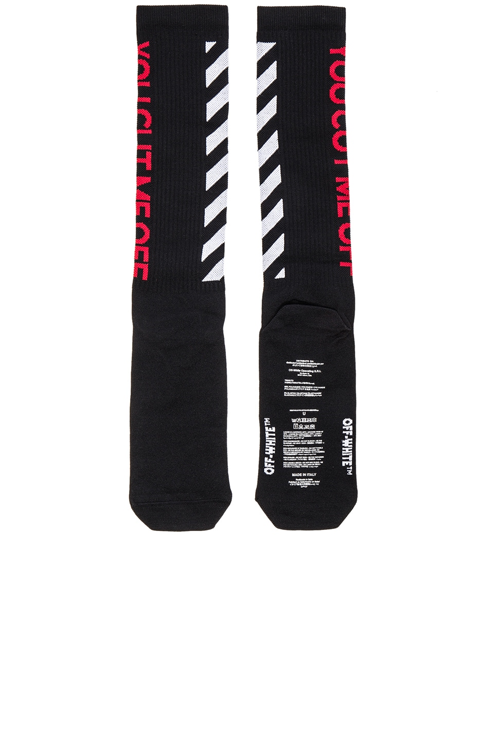 Image 1 of OFF-WHITE Cut Off Socks in Black & White