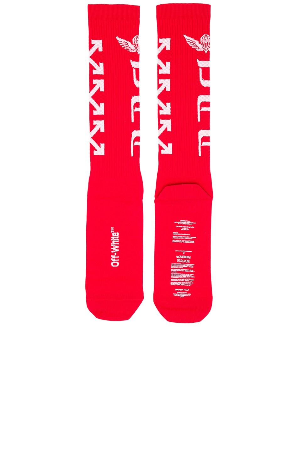 Image 1 of OFF-WHITE Parachute Socks in Red & White