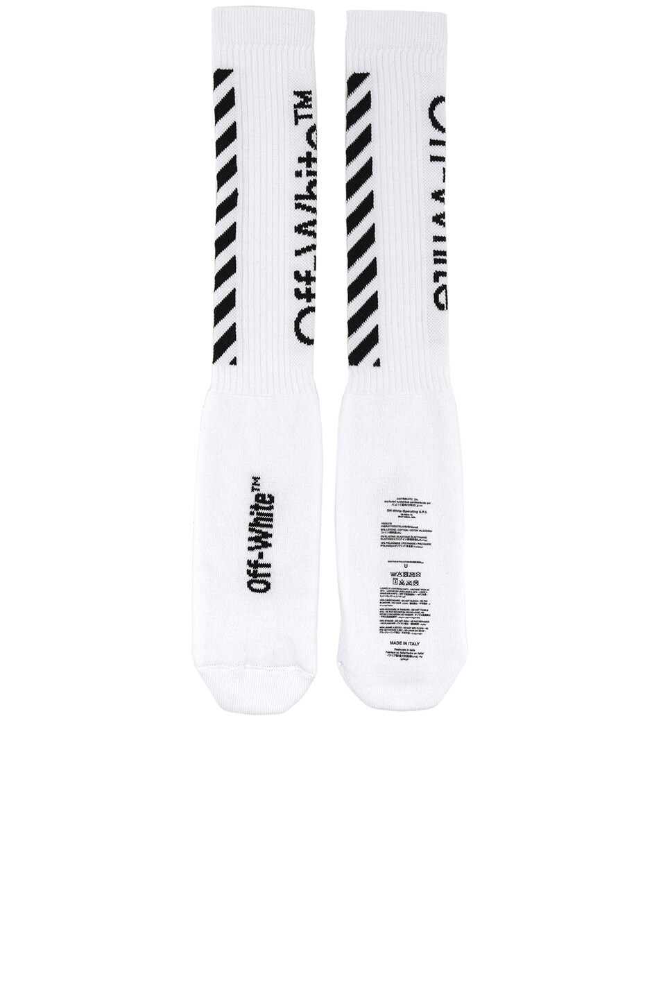 Image 1 of OFF-WHITE Diagonal Socks in White & Black