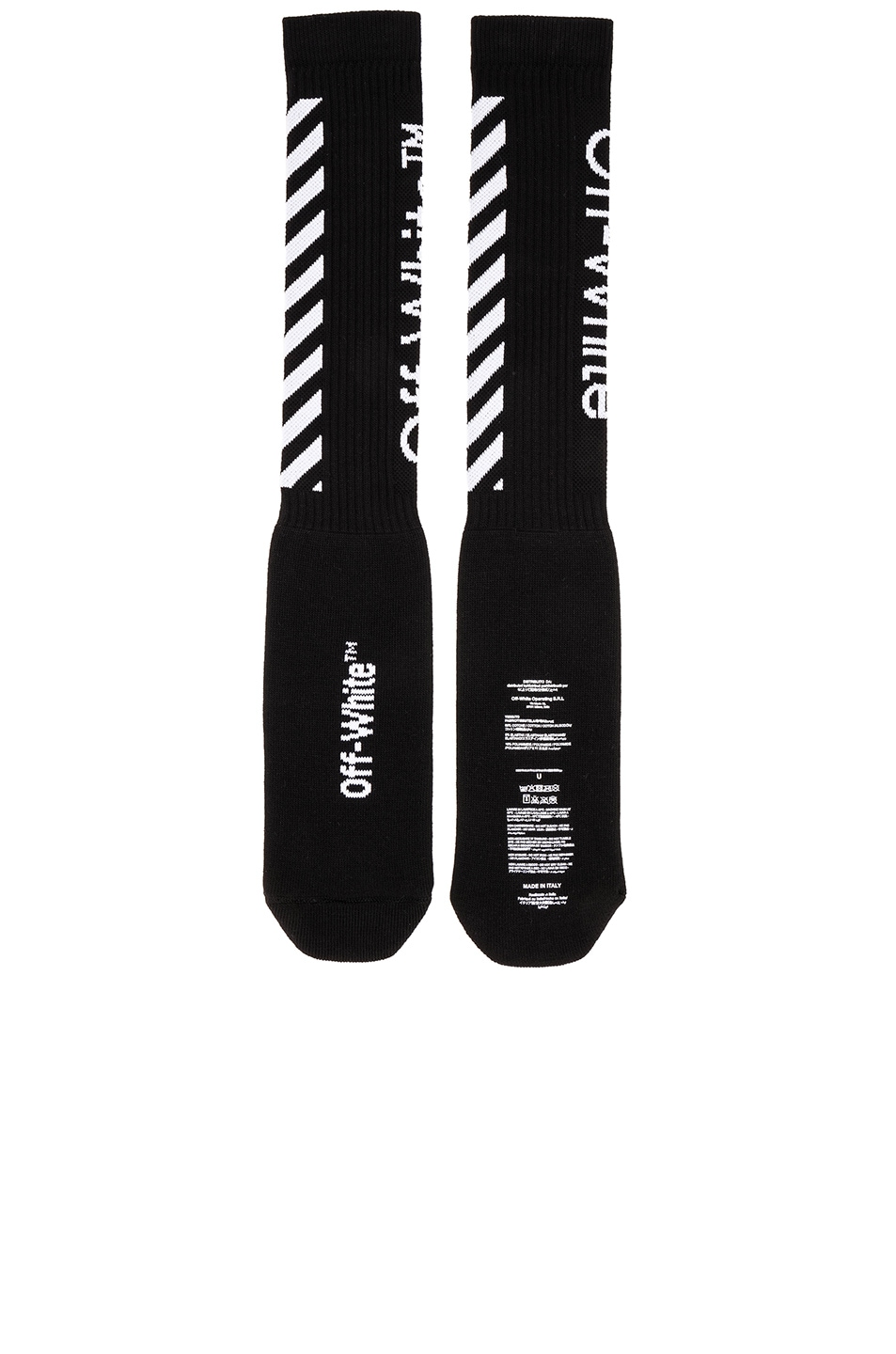 Image 1 of OFF-WHITE Diagonal Socks in Black & White
