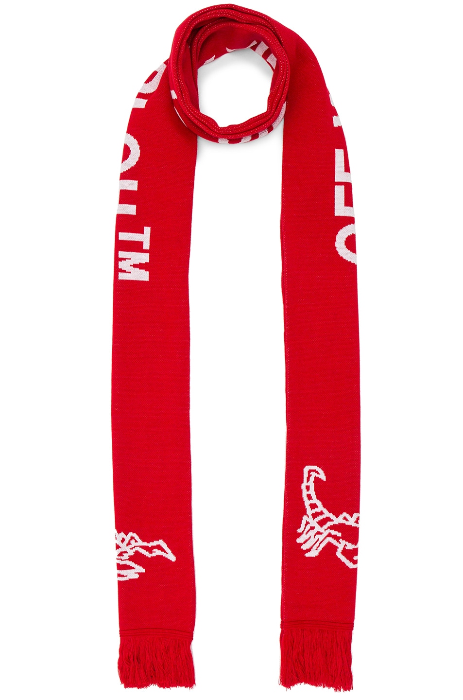 Image 1 of OFF-WHITE Scorpion Big Scarf in Red & White