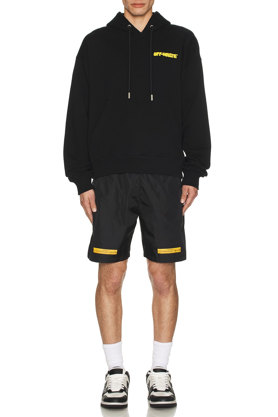 Image 1 of OFF-WHITE Tape Surfer Swimshort in Black & Super Lemonade