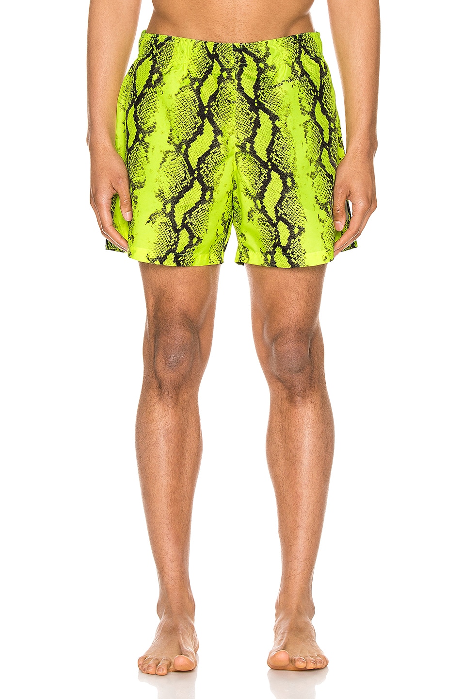 Image 1 of OFF-WHITE Snake Swimshorts in Yellow