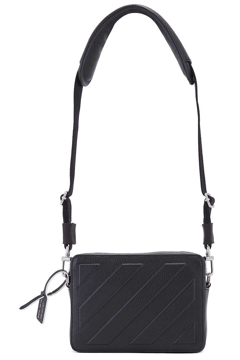 OFF-WHITE Diag Leather Camera Bag in Black