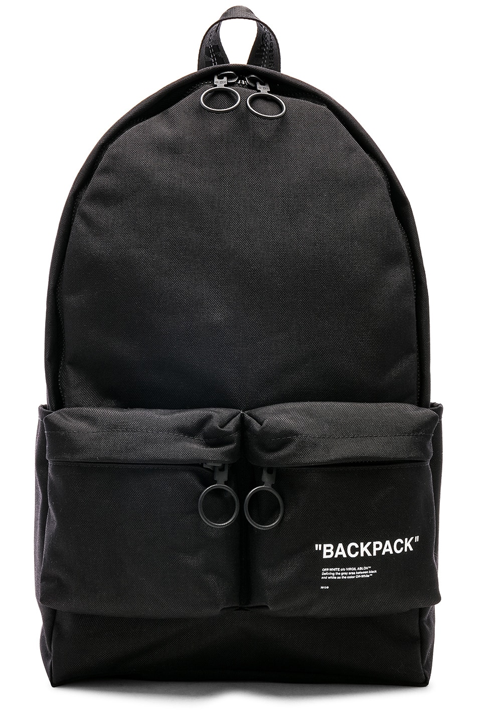 Image 1 of OFF-WHITE Quote Backpack in Black & White