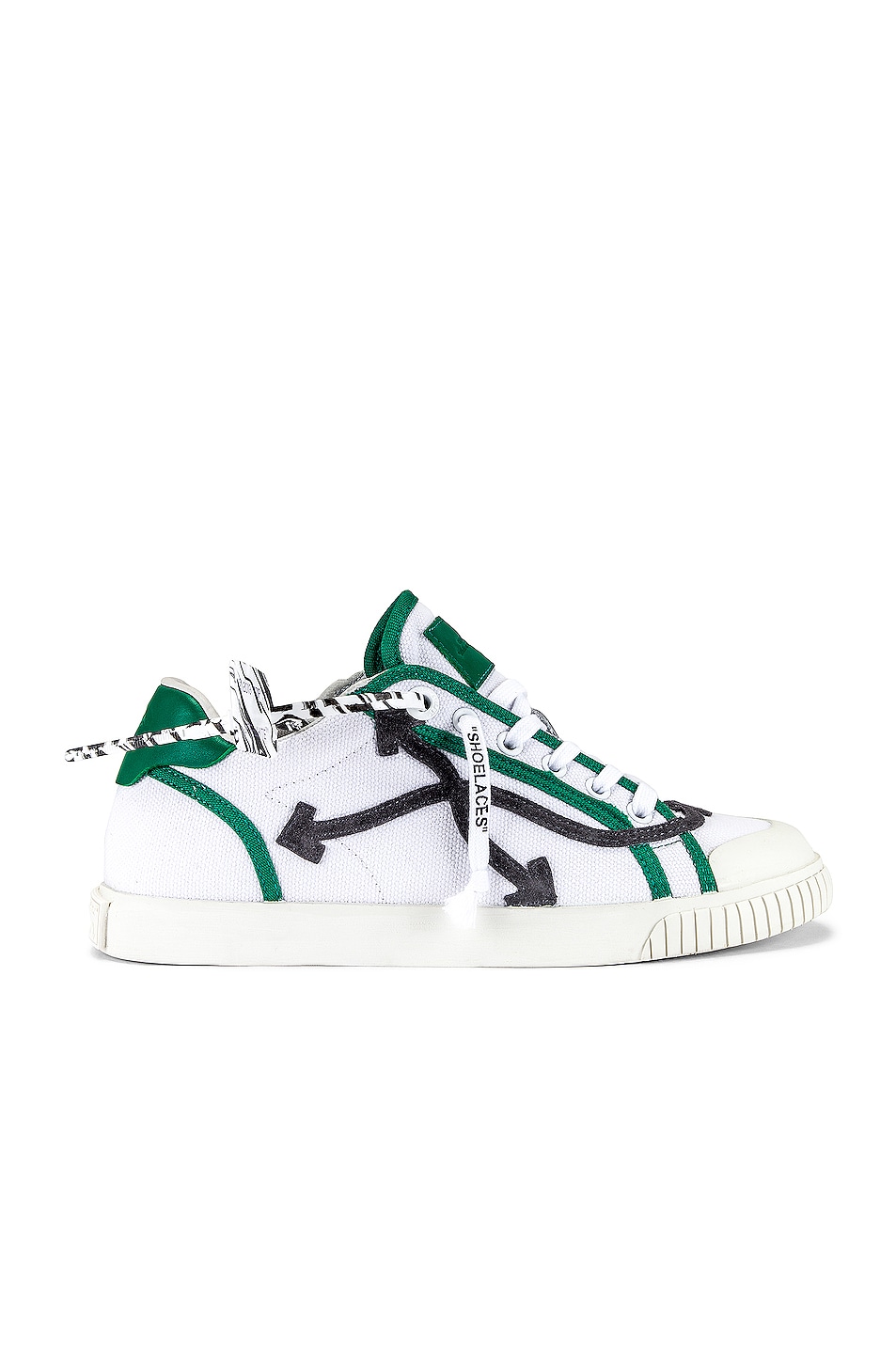 Image 1 of OFF-WHITE Low Vulcanized Canvas Sneaker in White & Grey