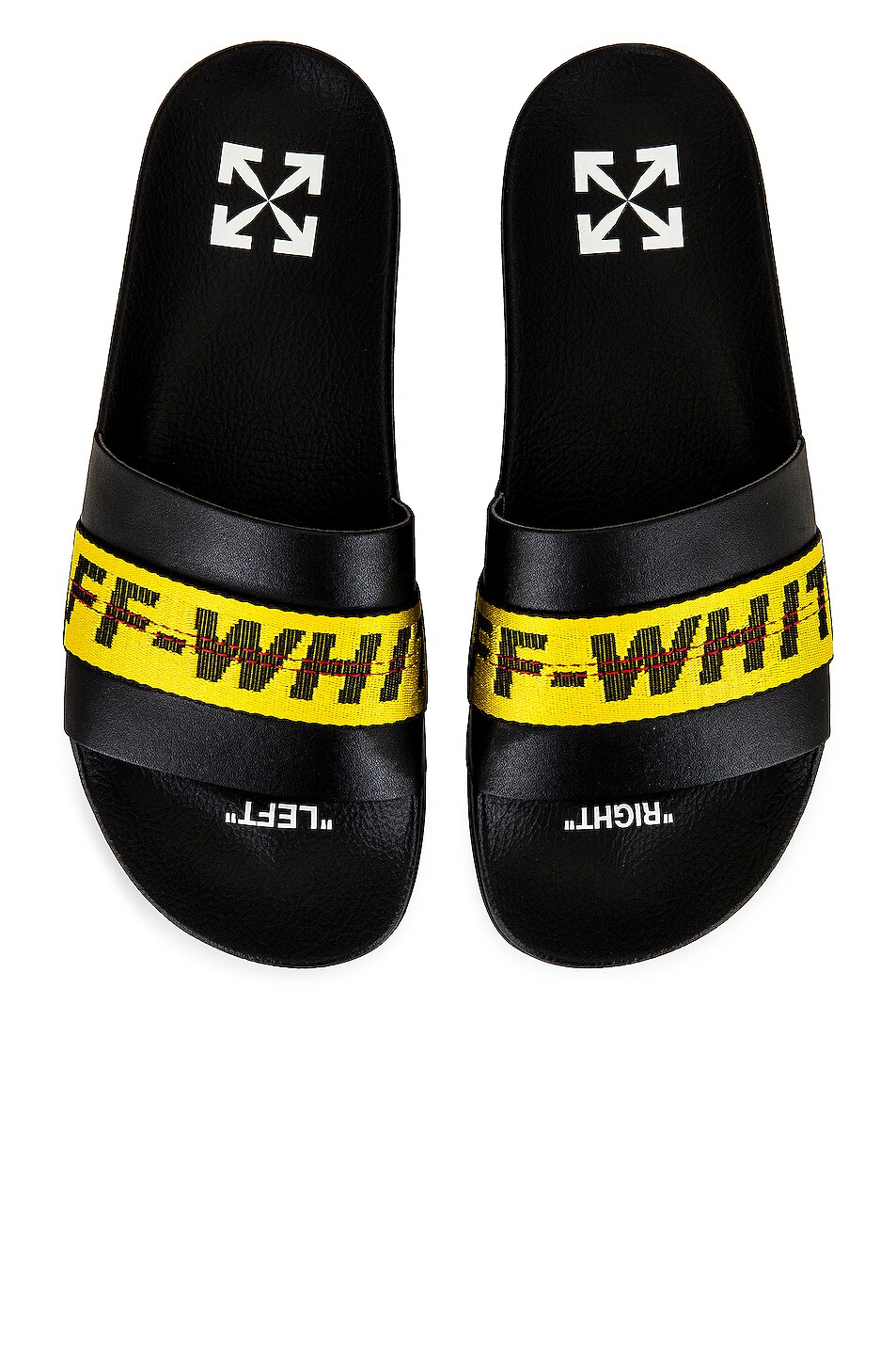 Image 1 of OFF-WHITE Industrial Belt Slide Sandal in Black & Yellow