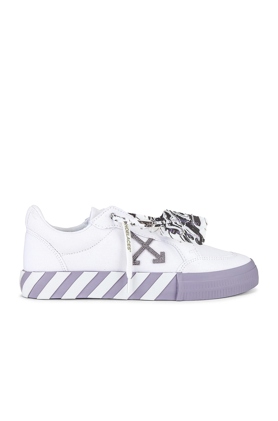 Image 1 of OFF-WHITE Low Vulcanized Eco Canvas Sneaker in White & Grey