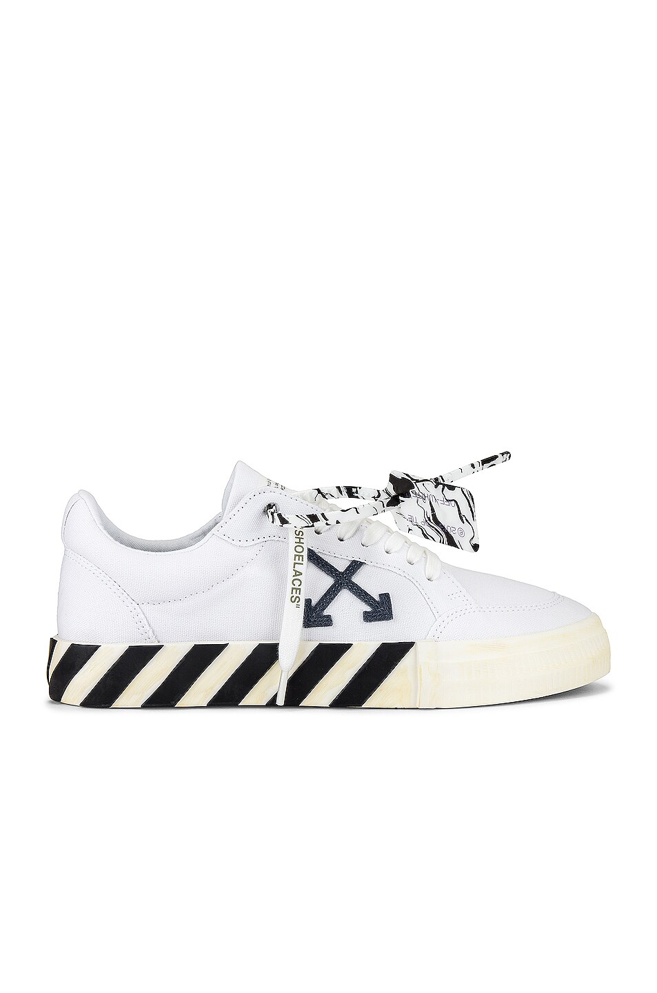 Image 1 of OFF-WHITE Low Vulcanized Eco Canvas Sneaker in White & Navy
