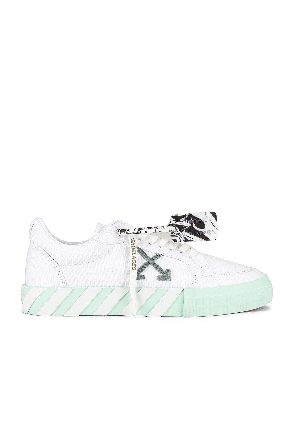 Image 1 of OFF-WHITE Low Vulcanized Eco Canvas Sneaker in White & Mint